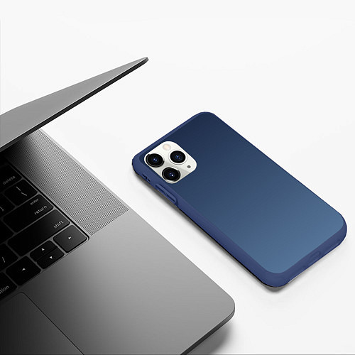 Чехол iPhone 11 Pro матовый Gradient Dark Blue / 3D-Тёмно-синий – фото 3