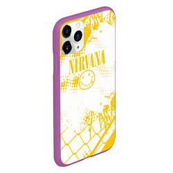 Чехол iPhone 11 Pro матовый Nirvana - нирвана смайл, цвет: 3D-фиолетовый — фото 2