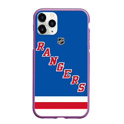 Чехол iPhone 11 Pro матовый Артемий Панарин Rangers, цвет: 3D-фиолетовый