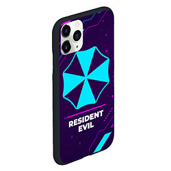 Чехол iPhone 11 Pro матовый Символ Resident Evil в неоновых цветах на темном ф, цвет: 3D-черный — фото 2