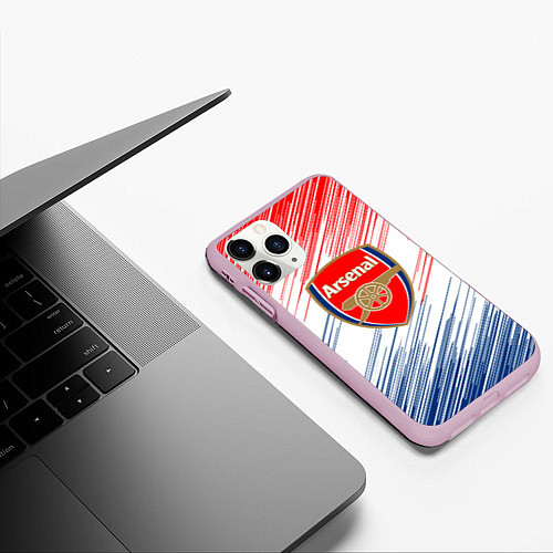 Чехол iPhone 11 Pro матовый Арсенал arsenal logo / 3D-Розовый – фото 3