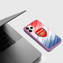 Чехол iPhone 11 Pro матовый Арсенал arsenal logo, цвет: 3D-фиолетовый — фото 2