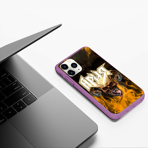 Чехол iPhone 11 Pro матовый АРИЯ РУССКИЙ РОК / 3D-Фиолетовый – фото 3