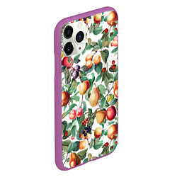 Чехол iPhone 11 Pro матовый Летний Фруктовый Сад, цвет: 3D-фиолетовый — фото 2