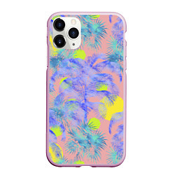 Чехол iPhone 11 Pro матовый Пальмы и Солнце Летом На Море, цвет: 3D-розовый