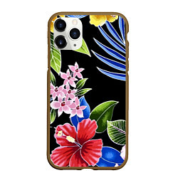 Чехол iPhone 11 Pro матовый Floral vanguard composition Летняя ночь Fashion tr, цвет: 3D-коричневый