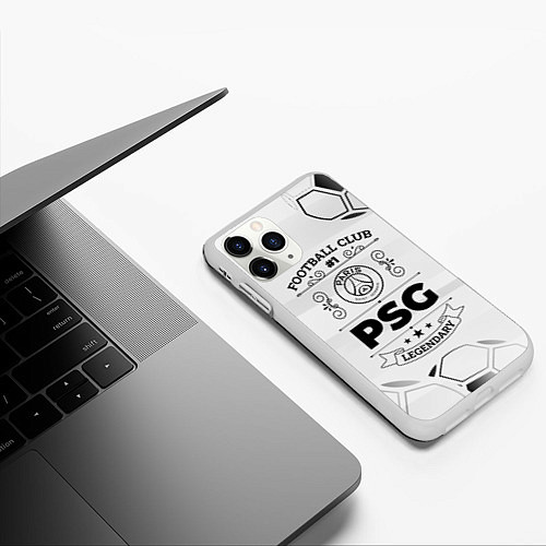 Чехол iPhone 11 Pro матовый PSG Football Club Number 1 Legendary / 3D-Белый – фото 3