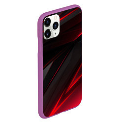 Чехол iPhone 11 Pro матовый Красно-черный фон, цвет: 3D-фиолетовый — фото 2