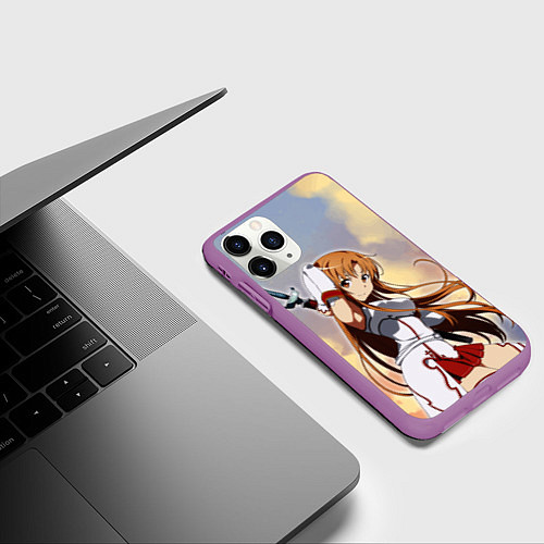 Чехол iPhone 11 Pro матовый Асуна Юки - Sword Art Online / 3D-Фиолетовый – фото 3