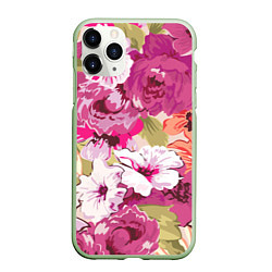 Чехол iPhone 11 Pro матовый Красочный цветочный паттерн Лето Fashion trend 202, цвет: 3D-салатовый