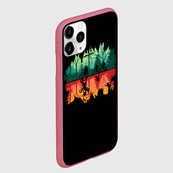 Чехол iPhone 11 Pro матовый Stranger Things Wrong Side, цвет: 3D-малиновый — фото 2