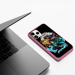 Чехол iPhone 11 Pro матовый КЛИНОК,РАССЕКАЮЩИЙ ДЕМОНОВ Kimetsu no Yaiba, цвет: 3D-малиновый — фото 2