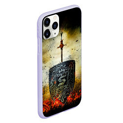 Чехол iPhone 11 Pro матовый Skillet щит и меч, цвет: 3D-светло-сиреневый — фото 2