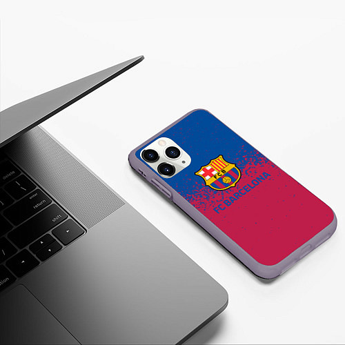 Чехол iPhone 11 Pro матовый Fc barcelona / 3D-Серый – фото 3