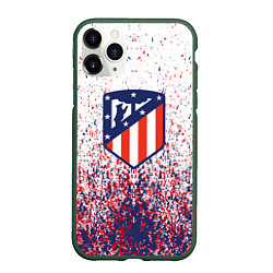 Чехол iPhone 11 Pro матовый Atletico madrid logo брызги красок, цвет: 3D-темно-зеленый