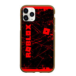 Чехол iPhone 11 Pro матовый ROBLOX красный логотип, цвет: 3D-коричневый