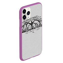 Чехол iPhone 11 Pro матовый Очень странные дела Истязатель разума, цвет: 3D-фиолетовый — фото 2