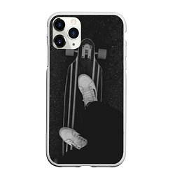 Чехол iPhone 11 Pro матовый Skateboard Black, цвет: 3D-белый
