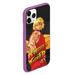 Чехол iPhone 11 Pro матовый Кен Мастерс - Street Fighter, цвет: 3D-фиолетовый — фото 2