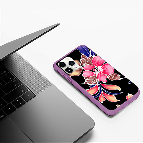 Чехол iPhone 11 Pro матовый Сон в летнюю ночь Beautiful flower / 3D-Фиолетовый – фото 3