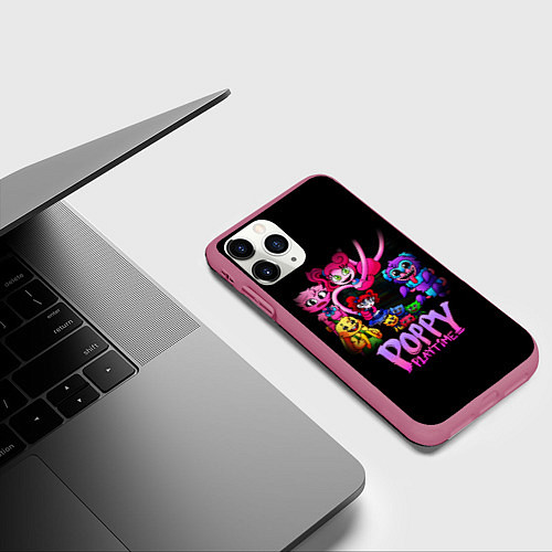 Чехол iPhone 11 Pro матовый POPPY PLAYTIME chapter 2 персонажи игры / 3D-Малиновый – фото 3