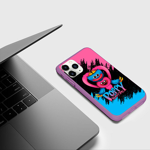 Чехол iPhone 11 Pro матовый GAME POPPY PLAYTIME HAGGY WAGGY AND KISSY MISSY / 3D-Фиолетовый – фото 3