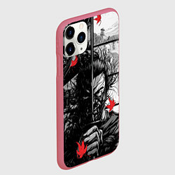 Чехол iPhone 11 Pro матовый Ghost of Tsushima Призрак Цусимы Дзин Сакай, цвет: 3D-малиновый — фото 2