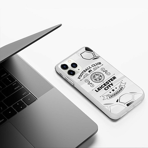 Чехол iPhone 11 Pro матовый Leicester City Football Club Number 1 Legendary / 3D-Белый – фото 3