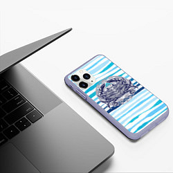 Чехол iPhone 11 Pro матовый Синий крабик, цвет: 3D-светло-сиреневый — фото 2