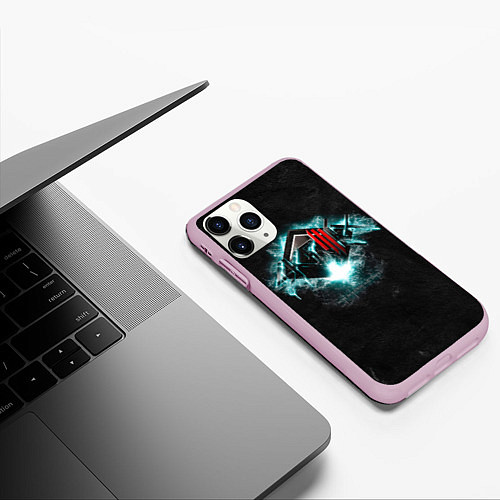 Чехол iPhone 11 Pro матовый More Monsters and Sprites - Skrillex / 3D-Розовый – фото 3