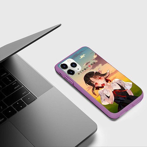 Чехол iPhone 11 Pro матовый Госпожа Кагуя Love is war Милая Синомия / 3D-Фиолетовый – фото 3
