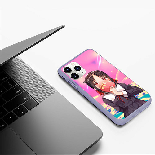 Чехол iPhone 11 Pro матовый Госпожа Кагуя Love is war Синомия / 3D-Светло-сиреневый – фото 3