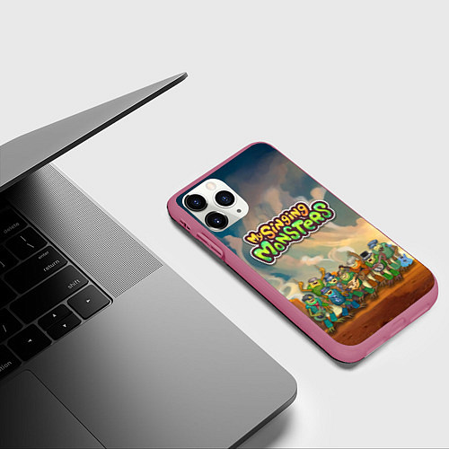 Чехол iPhone 11 Pro матовый My singing monsters САХАСЕМЬЯ / 3D-Малиновый – фото 3