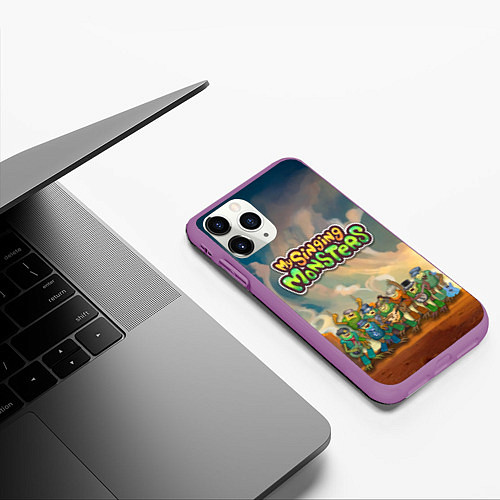 Чехол iPhone 11 Pro матовый My singing monsters САХАСЕМЬЯ / 3D-Фиолетовый – фото 3