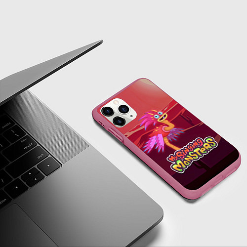 Чехол iPhone 11 Pro матовый My singing monsters СТРАВОК Yawstrich / 3D-Малиновый – фото 3