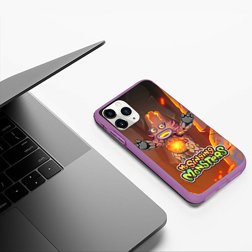 Чехол iPhone 11 Pro матовый My singing monsters ЛАВАТЁКА / 3D-Фиолетовый – фото 3