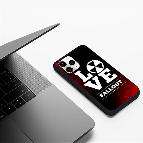 Чехол iPhone 11 Pro матовый Fallout Love Классика / 3D-Черный – фото 3