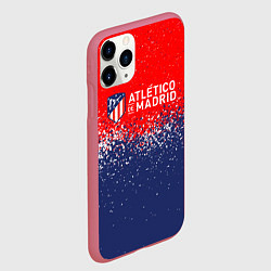 Чехол iPhone 11 Pro матовый Atletico madrid атлетико мадрид брызги красок, цвет: 3D-малиновый — фото 2
