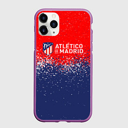 Чехол iPhone 11 Pro матовый Atletico madrid атлетико мадрид брызги красок, цвет: 3D-фиолетовый