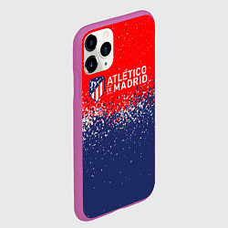 Чехол iPhone 11 Pro матовый Atletico madrid атлетико мадрид брызги красок, цвет: 3D-фиолетовый — фото 2