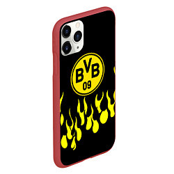 Чехол iPhone 11 Pro матовый Borussia пламя, цвет: 3D-красный — фото 2