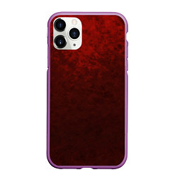 Чехол iPhone 11 Pro матовый Мраморный красно-черный градиент, цвет: 3D-фиолетовый