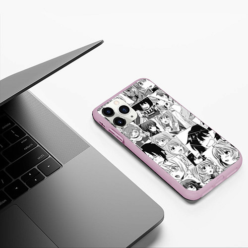 Чехол iPhone 11 Pro матовый Log Horizon pattern / 3D-Розовый – фото 3