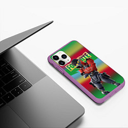 Чехол iPhone 11 Pro матовый Fortnite Revolt Винтик - реально кульный чувак, цвет: 3D-фиолетовый — фото 2