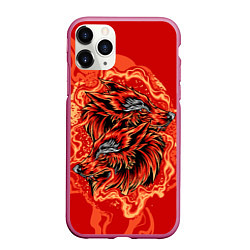 Чехол iPhone 11 Pro матовый Огненные лисы