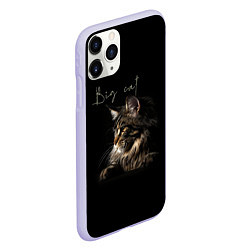 Чехол iPhone 11 Pro матовый Big cat Maine Coon, цвет: 3D-светло-сиреневый — фото 2