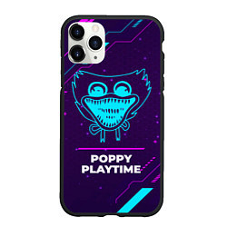 Чехол iPhone 11 Pro матовый Символ Poppy Playtime в неоновых цветах на темном, цвет: 3D-черный