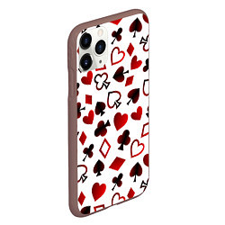 Чехол iPhone 11 Pro матовый Картыкарточные масти, цвет: 3D-коричневый — фото 2