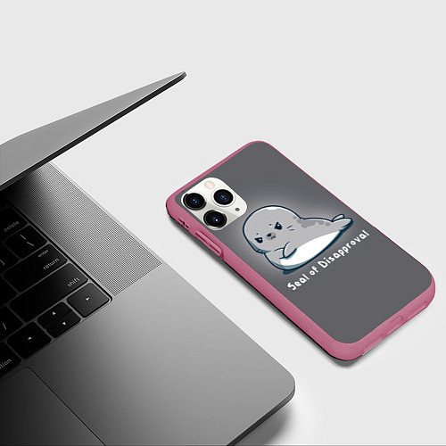 Чехол iPhone 11 Pro матовый Seal of Disapproval / 3D-Малиновый – фото 3