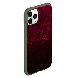 Чехол iPhone 11 Pro матовый Темно-красный абстрактный узор текстура камня, цвет: 3D-темно-зеленый — фото 2